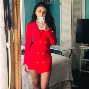 Red party dress